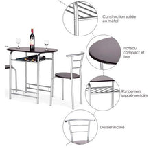 將圖片載入圖庫檢視器 3pcs/set Nordic Modern Bedrooms 1 Table And 2 Chairs Dining Room Furniture Kitchen Lunch Dining Room Living Room Cafe Tavern HWC