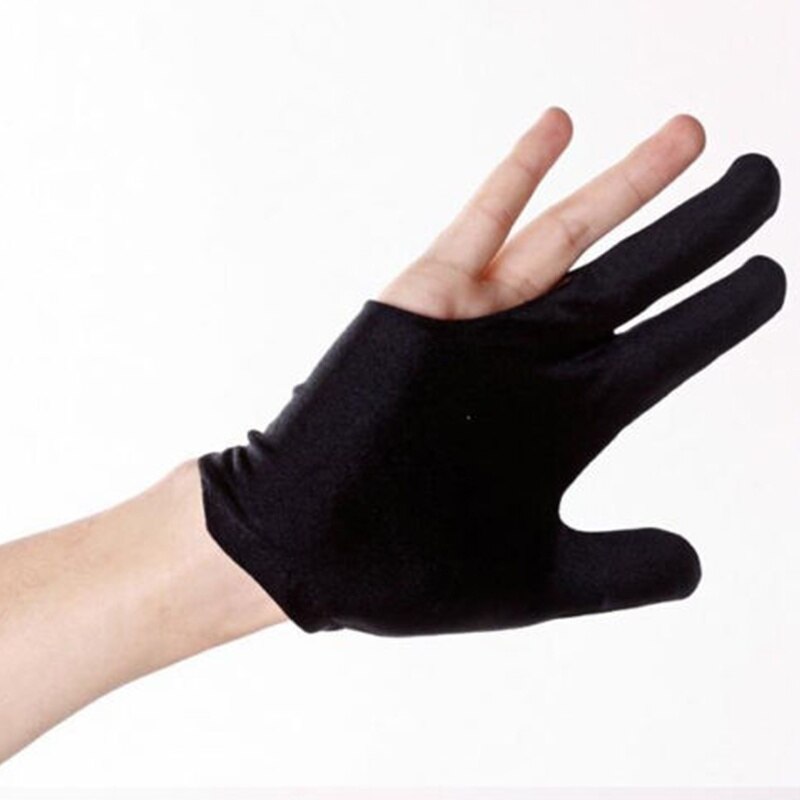 4 Pcs Black Professional Spandex Snooker Billiard Glove Pool Left Hand Three Finger Accessories