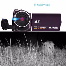 将图片加载到图库查看器,4K Camcorder 16X ZOOM Digital Video Recorder Camera Ultra HD Wifi IR Night Vision LCD Touchscreen External with Wide Angle Lens