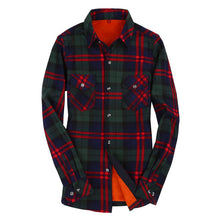 将图片加载到图库查看器,Velvet Warm Women's Plaid Shirt Female Long Sleeve Tops Plus Size Winter Pockets Check Blouse Blusas Femininas Chemise Femme 4XL