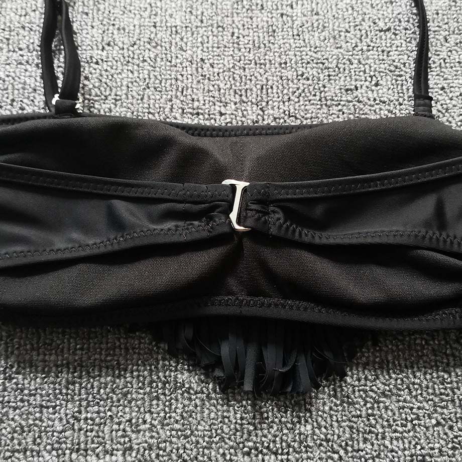 5-16 Year Teenager Girl Bikini Set Tassel Girl Swimsuit Kids Black Fringe Children Swimwear Girl Swimming Bathing Suit Swim Wear
