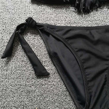 将图片加载到图库查看器,5-16 Year Teenager Girl Bikini Set Tassel Girl Swimsuit Kids Black Fringe Children Swimwear Girl Swimming Bathing Suit Swim Wear