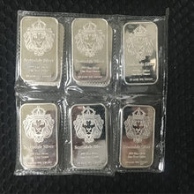 将图片加载到图库查看器,50 pcs Non magnetic Scottsdale silver bullion bar 1 OZ silver plated ingot badge 50 mm x 28 mm Vacuum packing 5 pcs a row bars