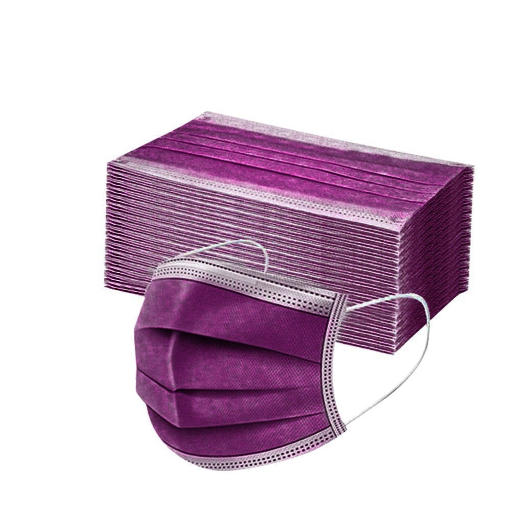 50pcs Adults Mascarilla Disposable Face Mask 3ply Ear Loop Mascherine Pink Green Purple Mascarilla Desechable Mascaras Halloween