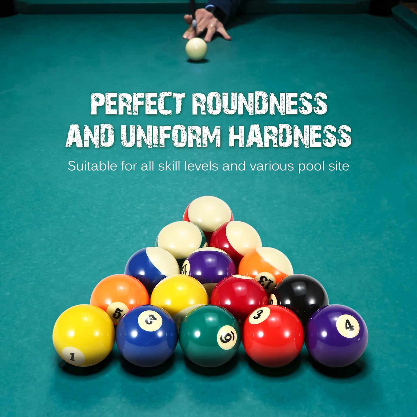 57.2mm Adult Billiard Ball Pool Ball Set Full Size American Standard Billiard Ball Set 16 Ball Durable Synthetic Resin Pool Ball