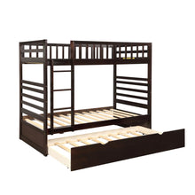 Charger l'image dans la galerie, 65'’ x 41.5’’ Solid Pine Wooden Twin Loft Full Bunk Bed Strong Sturdy Frame for Adults Kids Safe Sleeping Beds with Slats