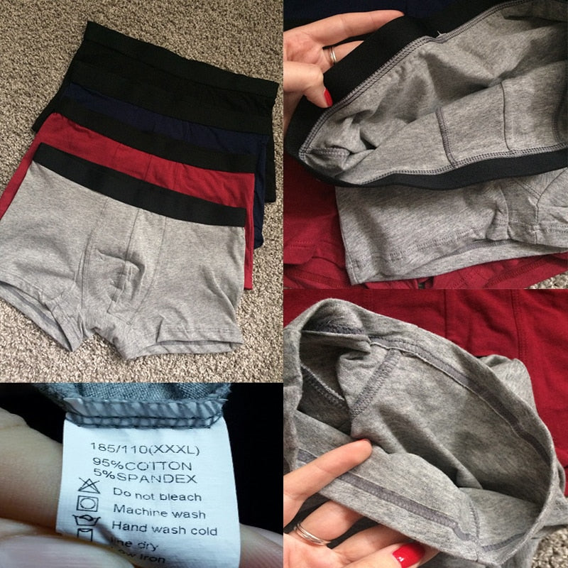 6pcs/Lot Cotton Male Panties Men's Underwear Boxers Breathable Man Boxer Solid Underpants Comfortable Shorts Sexy Lingerie L-5XL