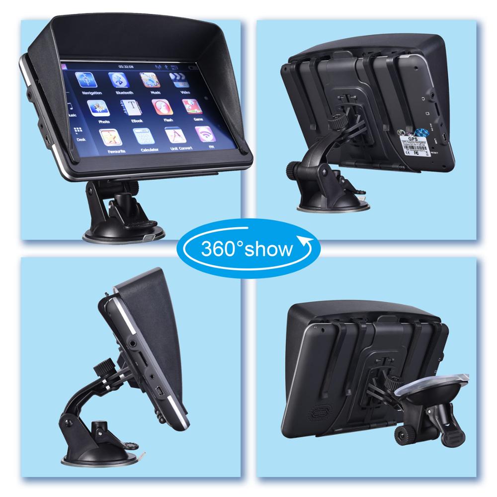 7 Inch GPS Navigator Portable Navigator 8GB-256MB+Sunshade Gps Navi Navigation Device Maps Truck Car Auto Touch Screen