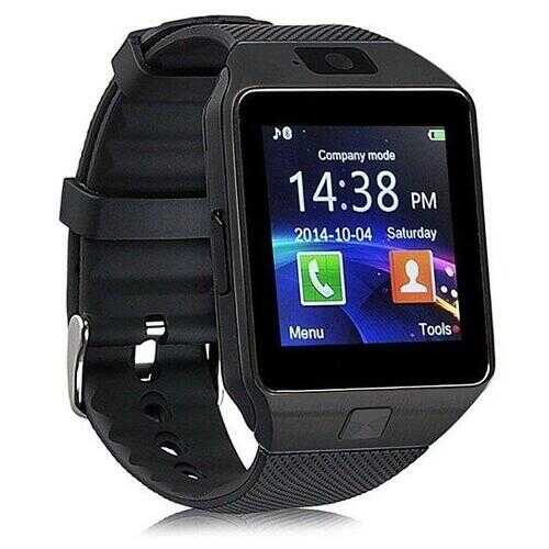 Bluetooth Smart Watch Phone + Camera SIM Card For Android IOS Phones - Color: Black
