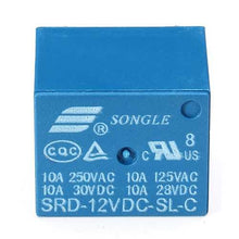 Load image into Gallery viewer, 20Pcs SONGLE Mini 12V DC Power Relay SRD-12VDC-SL-C PCB Type