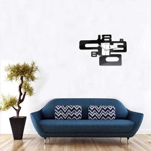Modern Art Number Design Wall Clock Acrylic Mirror Surface Home Decor