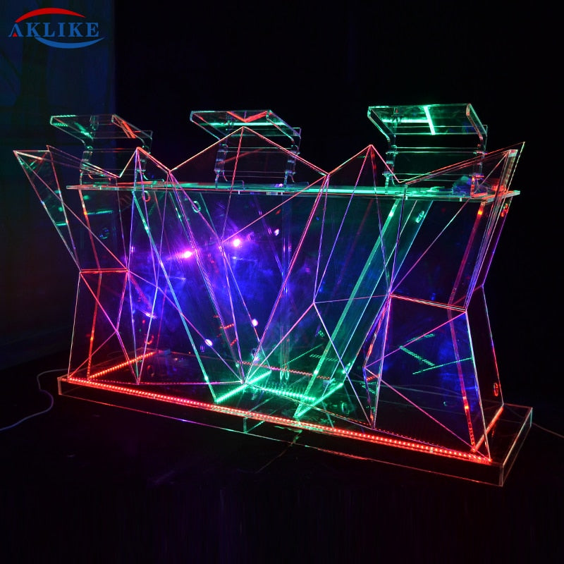 AKLIKE factory sells nightclub beauty disc table DJ booth colorful illuminated desktop creative bar table multi-function table
