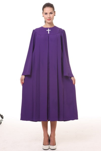 Adult Psalm Long clChurch Choir Robes Clothing Purple & White Robe American European Standard Christian Gown