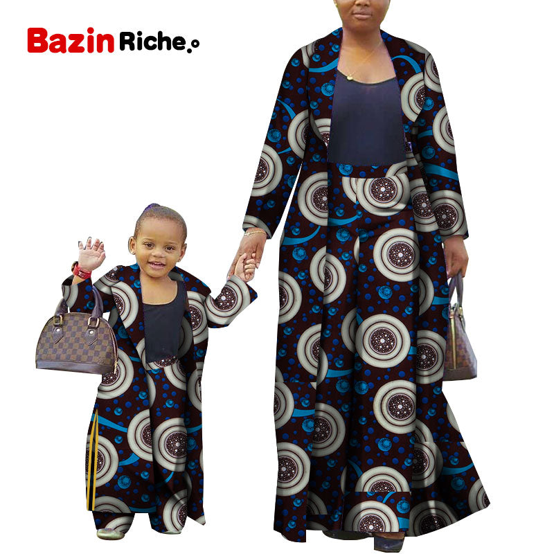 African Clothing 2021 Autumn fashion Women and girl Sets Fashion Long Jacket+long pants 2 Pieces dashiki print Clothes WYQ310