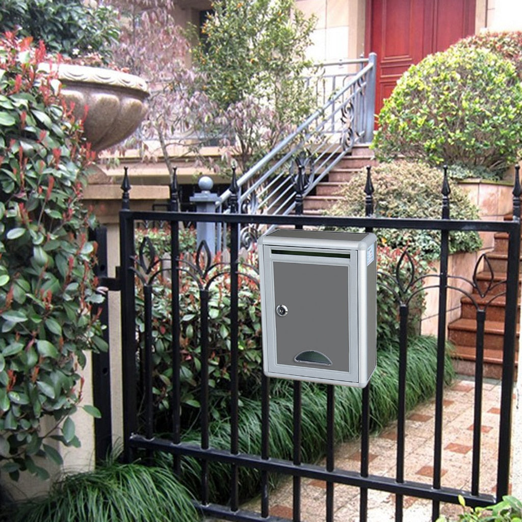 Aluminium Alloy Post Mount Parcel Mailbox with Key Lock. Parcel/Suggestion Box
