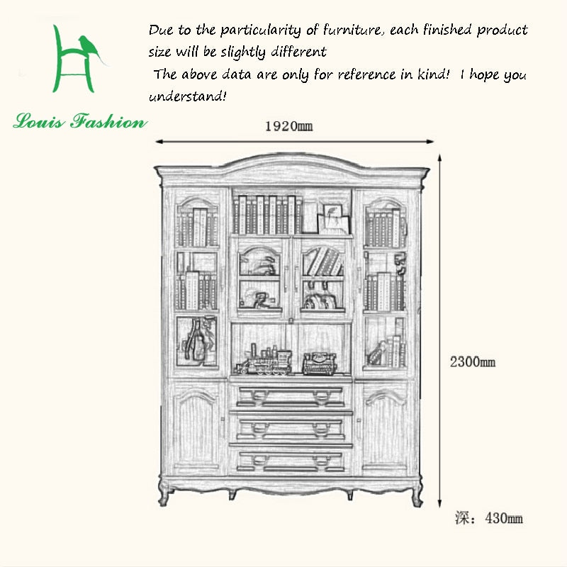 American country wood bookcase desk sets black walnut bookcase glass door cabinet European study furniture
