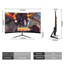 Cargar imagen en el visor de la galería, Amoi 1 MS 144HZ 24" Monitor Gamer LCD Curved Monitor PC 1080p Gaming Monitor Flat panel display desktop HDMI Computer Monitor