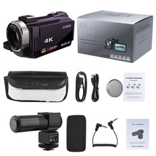 Cargar imagen en el visor de la galería, Andoer Digital Video Camera 4K 1080P 48MP WiFi Camcorder Recorder with External Microphone Novatek digital camera
