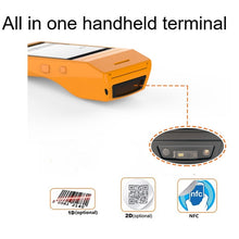 将图片加载到图库查看器,Android POS Terminal 58mm paper ticket label sticker printing Handheld 1D 2D barcode scanner with thermal printer