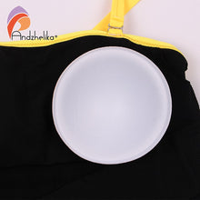 Load image into Gallery viewer, Andzhelika Sexy One Shoulder One Piece Swimsuit 2021 New Off Shoulder Mesh Patchwork Swimwear Bodysuit Bathing Suit Monokini