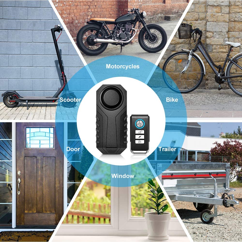 Anti-theft Bicycle Alarm 113dB Vibration Sound Remote Control Waterproof Alarm With Fixed Clip Motorcycle Bicycle Safety System