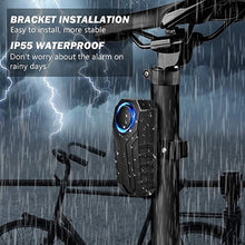 Load image into Gallery viewer, Anti-theft Bicycle Alarm 113dB Vibration Sound Remote Control Waterproof Alarm With Fixed Clip Motorcycle Bicycle Safety System