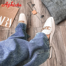 Load image into Gallery viewer, Aphixta 2021 New Chain Mules Women Slides Square Toe Ladies Striped Shoes Summer Fashion Footwear Plus Big Size 43 Slippers