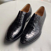 Cargar imagen en el visor de la galería, Authentic Real Crocodile Belly Skin Men's Business Dress Shoes Genuine Alligator Leather Handmade Male Lace-up Formal Suit Shoes