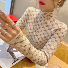 Cargar imagen en el visor de la galería, Women's Rib-Knit Stretchable Turtleneck Luxury Pull Sweater Letter O Warm Knitted Pullovers Y2k Jumper Tops