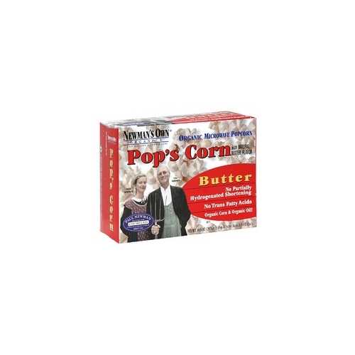 Newman's Own Organics Microwave Butter Pop's Corn (12x3x3.3 Oz)