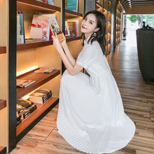 将图片加载到图库查看器,BEST Spring 2019 Long Pleated Dress Summer Casual Women High Waist Elascity