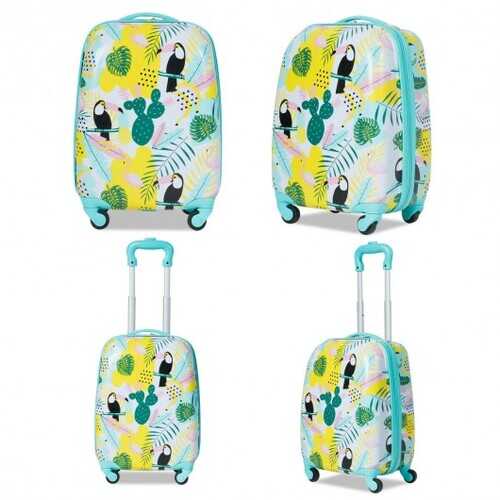 Kids Luggage Set 12" Backpack & 16" Rolling Suitcase Travel