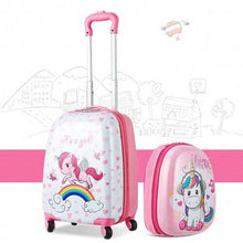 将图片加载到图库查看器,2 Pcs Kids Luggage Set 12" Backpack and 16" Kid Carry on Suitcase with Wheels