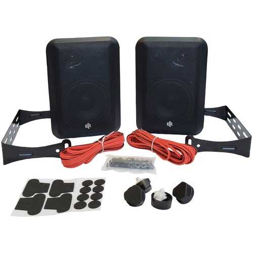 BIC America RTRV44-2 100-Watt 3-Way 4-Inch RtR Series Indoor/Outdoor Speakers (Black)
