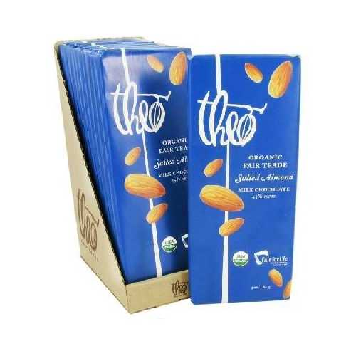 Theo Chocolate Mk Chocolate Slt Almond (12x3OZ )