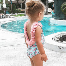 將圖片載入圖庫檢視器 Baby Girls Swimwear 1 2 3 4 Years Toddler Kids Swimsuit One Piece Flower Girls Holiday Beachwear Children Printing Bathing Suit