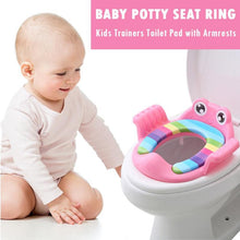 Load image into Gallery viewer, Baby Toilet Potty Seat Children Potty Safe Seat With Armrest for Girls Boy Toilet Training Outdoor Travel Infant Potty Cushion