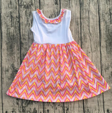 將圖片載入圖庫檢視器 Baby girls summer fashion style solid color dress children ruffle round neck clothing kids sleeveless dress
