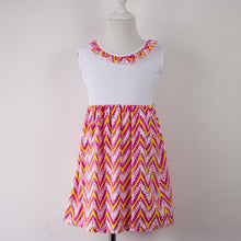 將圖片載入圖庫檢視器 Baby girls summer fashion style solid color dress children ruffle round neck clothing kids sleeveless dress