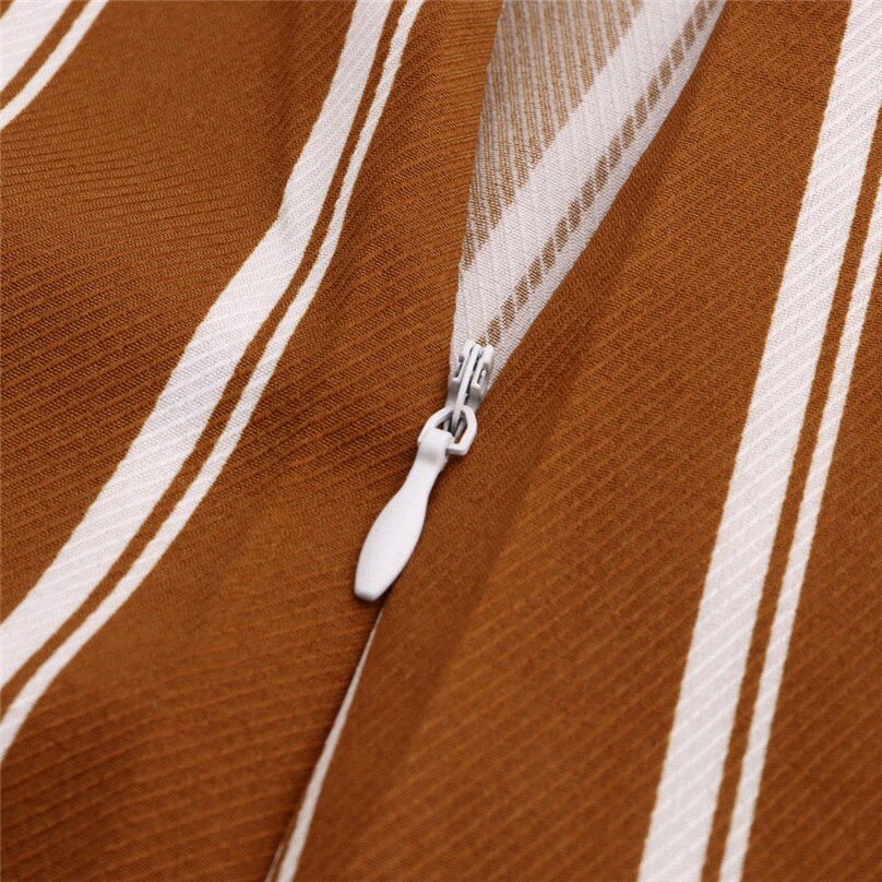 Women's Bandages Striped Dresses Summer Casual Plus Size Print Short Sleeve Sashes V Neck Colorful Elegant Ladies Dress dames jurken #10