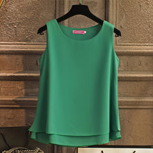将图片加载到图库查看器,Banerdanni Women's 2020 Sleeveless Chiffon Blouse Summer Casual O-Neck Blouses High Quality Women's Blouse