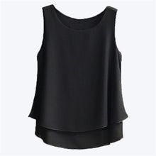 将图片加载到图库查看器,Banerdanni Women's 2020 Sleeveless Chiffon Blouse Summer Casual O-Neck Blouses High Quality Women's Blouse