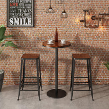 将图片加载到图库查看器,Bar stool high stool Nordic wrought iron solid wood modern minimalist bar chair home creative table back bar stool