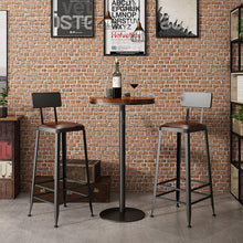 将图片加载到图库查看器,Bar stool high stool Nordic wrought iron solid wood modern minimalist bar chair home creative table back bar stool