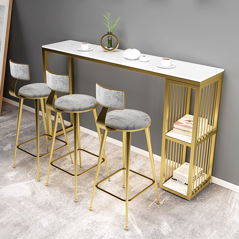 Bar Table Light Luxury Simple Long Table Yang Net Red Wall High Table Home Nordic Partition Bar Chair