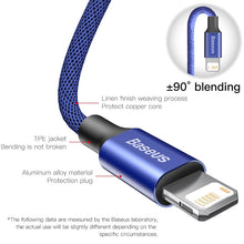 Load image into Gallery viewer, Baseus USB Cable For iPhone 12 11 Pro Max X XR XS 8 7 6 6s 5s iPad Fast Data Charging Charger USB Wire Cord Mobile Phone Cables