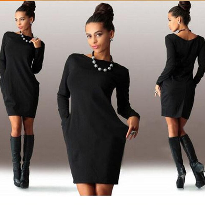 Bigsweety Women's Mini Dress wiith Pockets Slim Pack Hip Bodycon Dress Ladies Work Office Dress Vestido