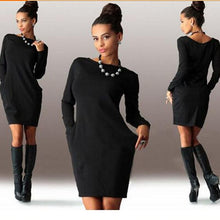 將圖片載入圖庫檢視器 Bigsweety Women's Mini Dress wiith Pockets Slim Pack Hip Bodycon Dress Ladies Work Office Dress Vestido
