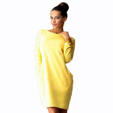 將圖片載入圖庫檢視器 Bigsweety Women's Mini Dress wiith Pockets Slim Pack Hip Bodycon Dress Ladies Work Office Dress Vestido