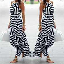 将图片加载到图库查看器,Bigsweety New Fashion Women Sexy Boho Striped Dress Summer Maxi Long Dress Sleeveless Beach Strap Sundress Vestidos For Female